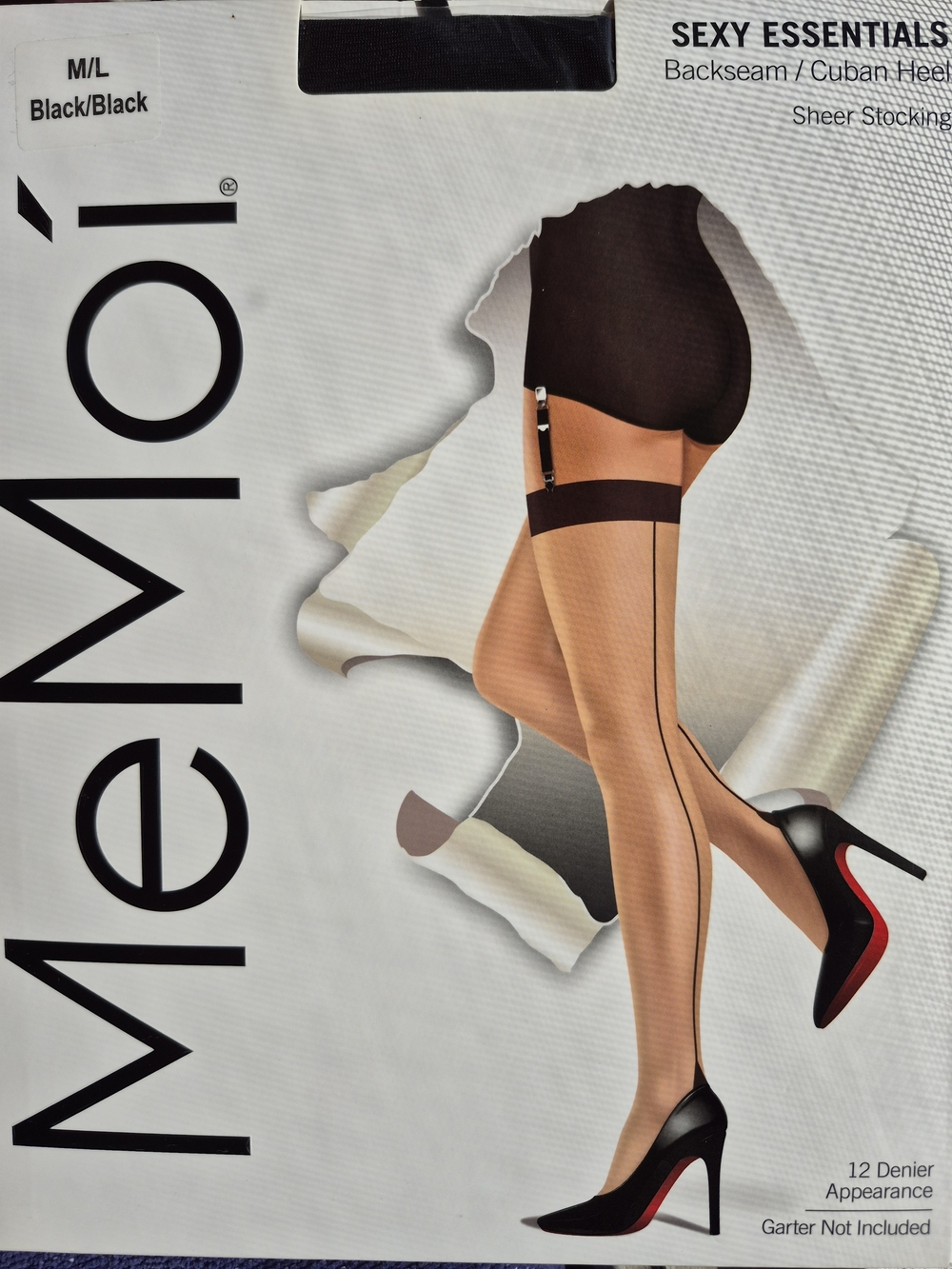 MeMoi Sexy Essentials Black Backseam Sheer Stockings